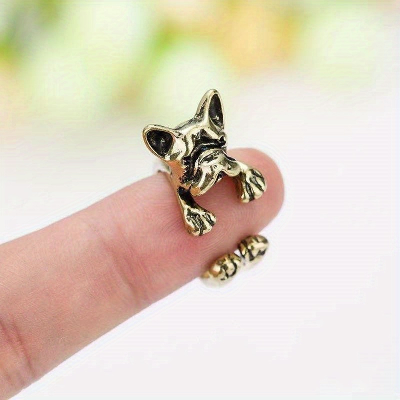 Funky Mixed Cartoon Animals Dog Cat Shaped Ring Alloy Jewelry Accessories